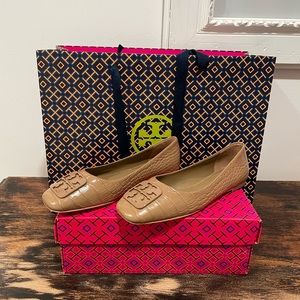 Tory Burch Georgia Ballet-Soft Croco Emboss-New in Box